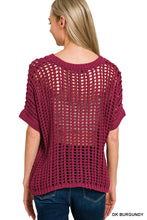 Fish Net Crochet Sweater in Burgundy (REG)