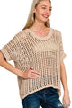 Fish Net Crochet Sweater in Ash Mocha (REG)