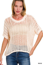 Fish Net Crochet Sweater in Beige (REG)