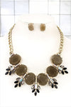 Stone Gem Bib Necklace