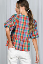 Tie Front Plaid Top (REG)