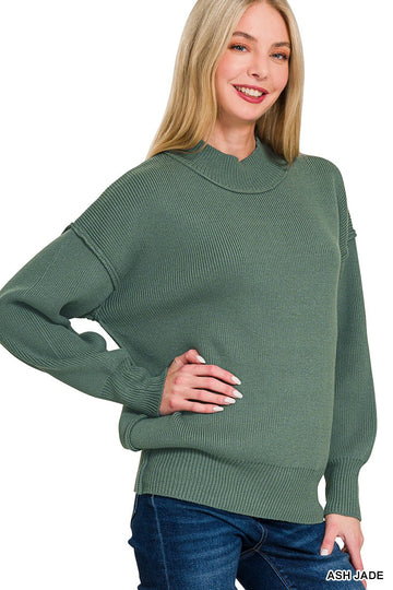 Corra Ribbed Sweater in Ash Jade (REG)