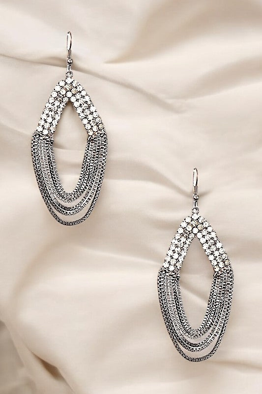 Rhinestone Chain Dangle Earrings