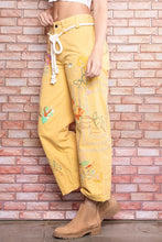 Embroidered Floral Pants in Mustard (REG)