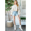 Eyelet Crop Blouse Top (REG)