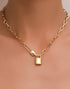 Stainless Steel 18K Lock Necklace