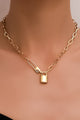 Stainless Steel 18K Lock Necklace