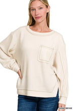 Brushed Hacci Pocket Sweater in Sand Beige (REG/PLUS)