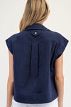 Girly Gauze Blouse Top in Midnight (REG)