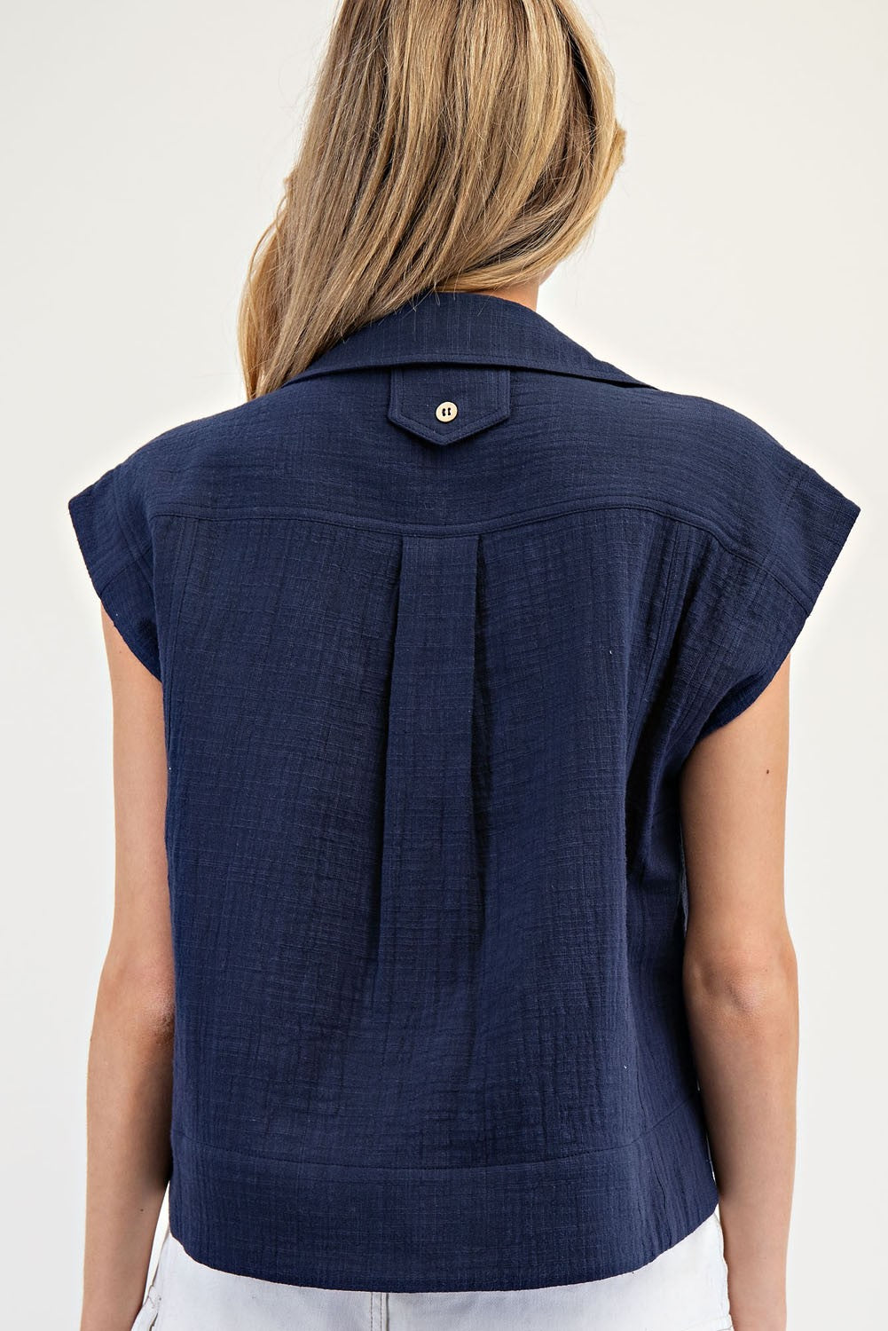 Girly Gauze Blouse Top in Midnight (REG)
