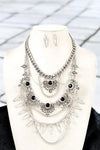 Ornate Silver Layer Necklace