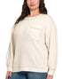 Brushed Hacci Pocket Sweater in Sand Beige (REG/PLUS)