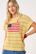 Flag Patch Summer Sweater in Yellow (REG)