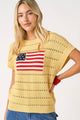 Flag Patch Summer Sweater in Yellow (REG)
