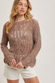 Open Knit Scallop Sweater in Mushroom (REG)