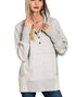 Half Button Fleece Hoodie in H Grey (REG)