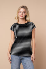 Ingrid Striped Top in Black (REG/PLUS)