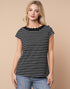 Ingrid Striped Top in Black (REG/PLUS)