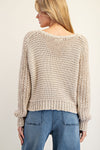 Angela Crochet Sweater in Oatmeal (REG)