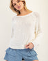 Angela Crochet Sweater in Off White (REG)