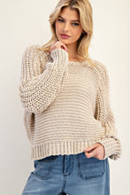 Angela Crochet Sweater in Oatmeal (REG)