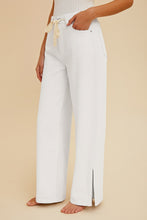 White Side Slit Drawstring Jeans (REG)