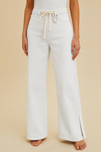 White Side Slit Drawstring Jeans (REG)