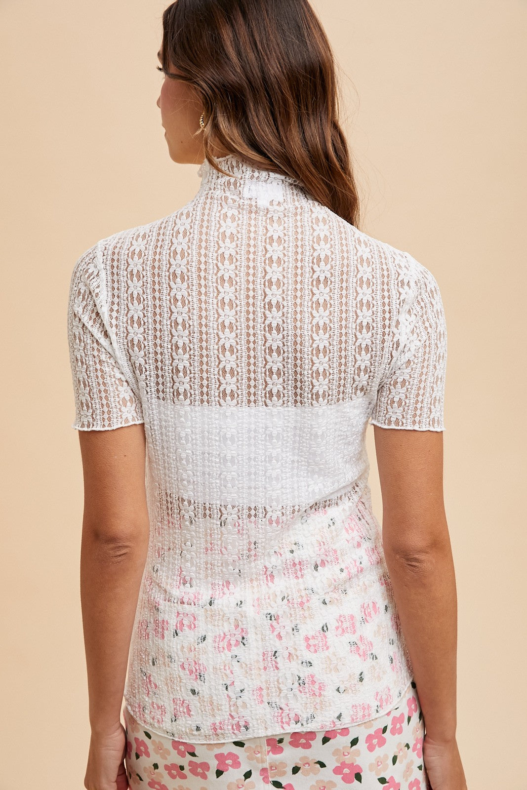 Mock Neck Lace Top (REG)