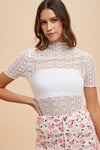 Mock Neck Lace Top (REG)
