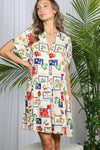Tropical Vacay Print Mini Dress (REG)