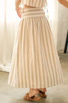 Striped Maxi Skirt in Taupe (REG)