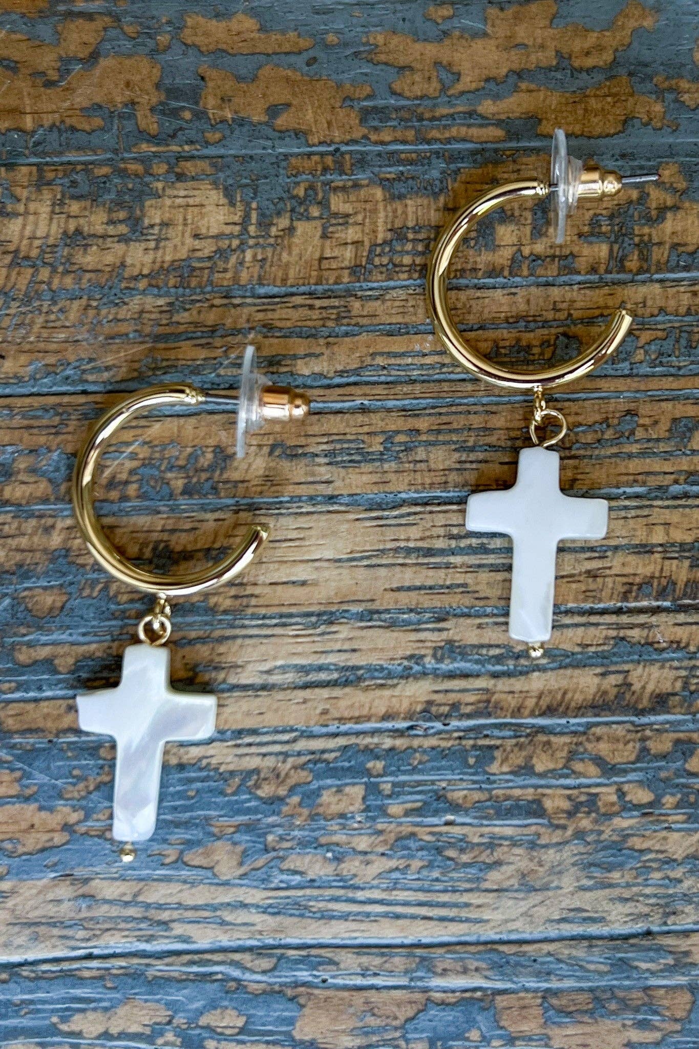Pria Cross Hoop Earrings