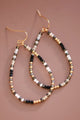 Black Beaded Teardrop Earrings