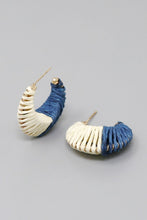 Raffia Wrapped Hoop Earrings