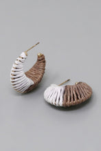 Raffia Wrapped Hoop Earrings