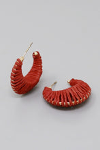 Raffia Wrapped Hoop Earrings