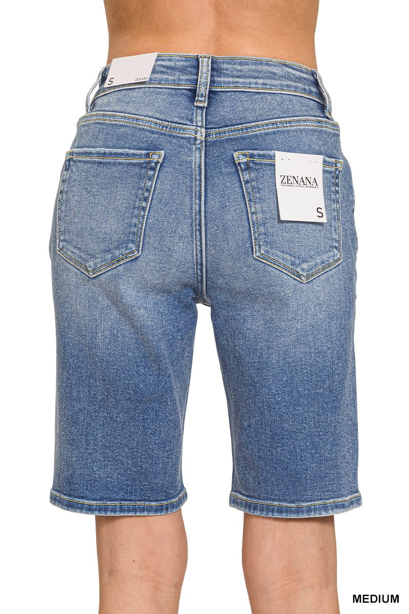 Zenana Distressed Bermuda Shorts DTP-9577