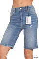 Zenana Distressed Bermuda Shorts DTP-9577
