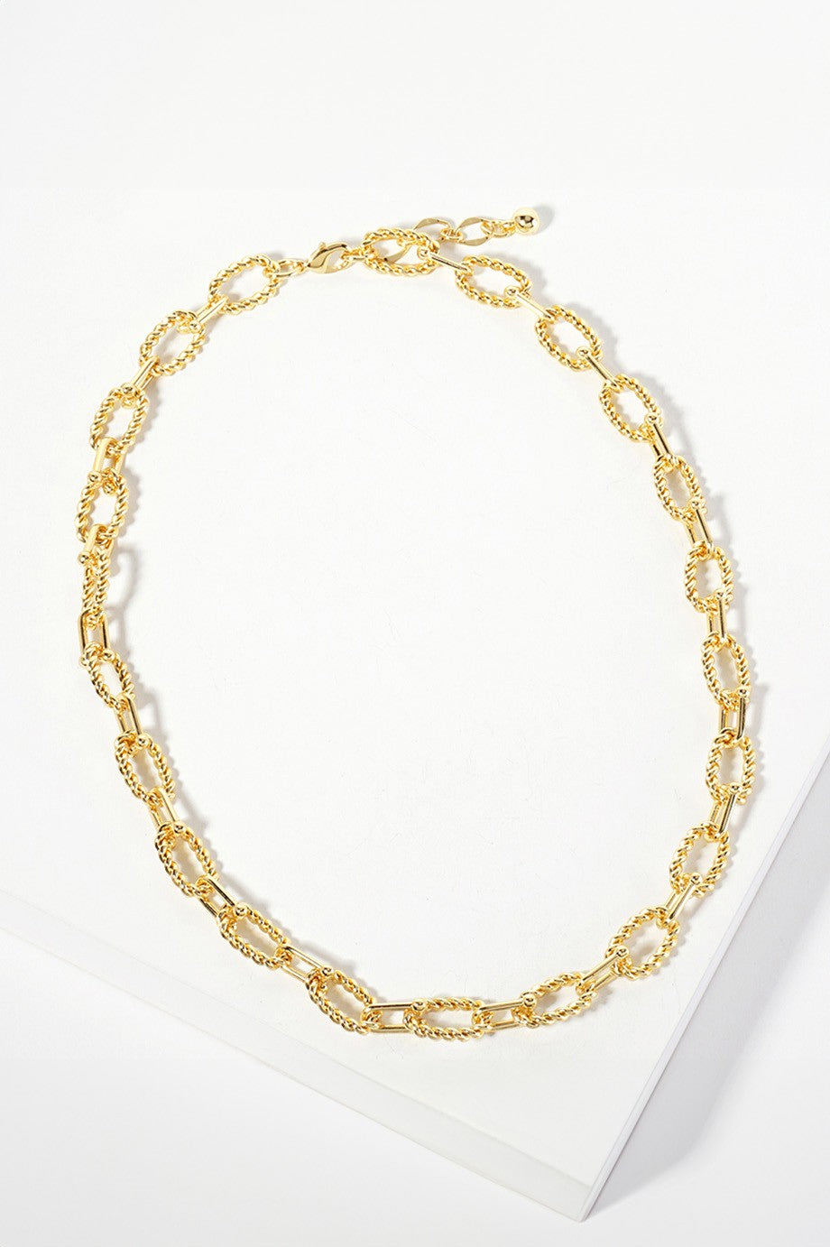 Gold Dipped Textured Chain Necklace