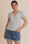 Lulu Striped Button Top (REG/PLUS)