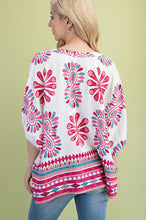 Fun Flower Dolman Top in Berry (REG)