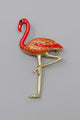Enamel Flamingo Brooch