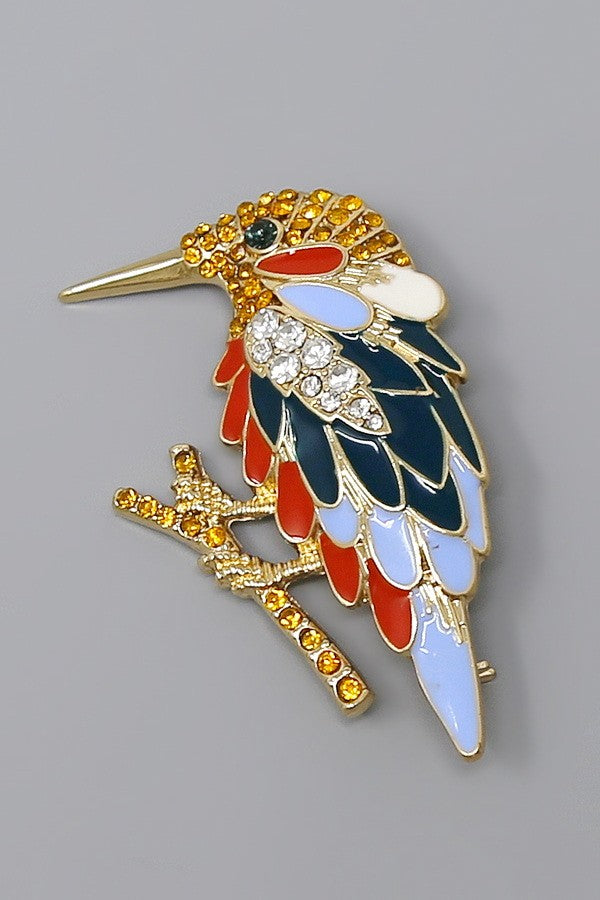 Embellished Bird Brooch