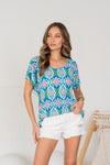 Relaxed Ikat Print Top (REG/PLUS)