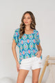 Relaxed Ikat Print Top (REG/PLUS)