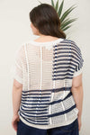 Blocked Stripe Summer Sweater (PLUS)