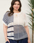 Blocked Stripe Summer Sweater (PLUS)