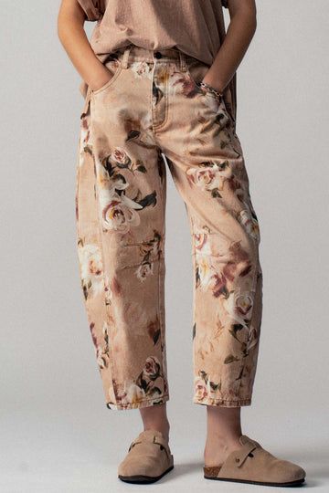 Vintage Floral Barrel Jeans (REG)