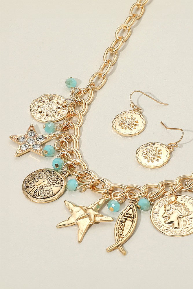 Blessed Star Station Charm Necklace