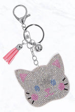 Glittering Cat Head Keychain